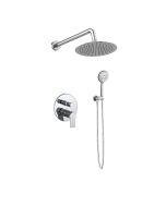 Orabella Falcon set - Μπαταρία λουτρού, εντοιχισμού 2 σημείων, τηλέφωνο, σπιράλ, παροχή με στήριγμα και κεφαλή ντουζ Φ250 με βραχίονα 15159