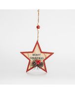 ΞΥΛΙΝΟ ΑΣΤΕΡΑΚΙ, MERRY CHRISTMAS, 15,5x1cm Eurolamp 600-45216