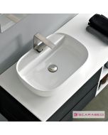 Νιπτήρας Πορσελάνης Glam56/R 56x38 (1 οπή) Scarabeo White 1802-300