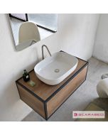 Νιπτήρας Πορσελάνης Glam 56x39 Scarabeo White 1804-300