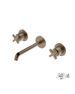 Μπαταρία Νιπτήρα Τοίχου 3 οπών Εlle Cross La Torre Antique Brass 38118-221