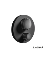 Εξωτερικό τμήμα Θερμοστατικού μίκτη εντοιχισμού 2 εξόδων "PUSH", ALMAR Black Matt E176632-400