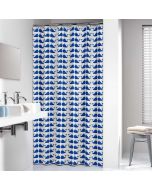 Whale 180x200 blue κουρτίνα μπάνιου πλαστική Sealskin 210971324