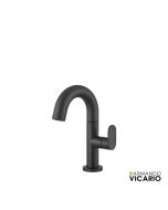 Μπαταρία Νιπτήρα με βαλβίδα clic-clac Black Matt Armando Vicario Slim 500010-400