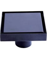 Σχαράκι Μπάνιου Επιγεμιζόμενο Μαύρο 12x12cm Έξοδος Φ100mm Ανοξείδωτο Ατσάλι S.S 304 Μαύρο Domistyle Black 23085BL