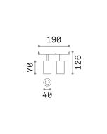 EGO TRACK DOUBLE 16W 3000K ON-OFF BK Ideal Lux 257648