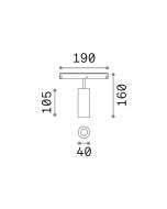 EGO TRACK SINGLE 12W 3000K ON-OFF BK Ideal Lux 257655