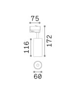 FOX TR 3-PHASE 15W CRI80 4000K ON-OFF BK Ideal Lux 267777