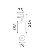 FOX TR 3-PHASE 25W CRI80 4000K ON-OFF BK Ideal Lux 267791
