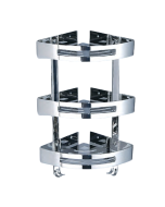 Θήκη -Ραφιέρα Τριπλή Γωνιακή Υ60x22,6cm Χρωμέ Stainless Steel 304 Domistyle 270113