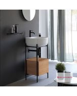 Έπιπλο μπάνιου Laila 2702-NROP με συρτάρι 2711-89 χωρίς νιπτήρα, Scarabeo 270211-NROP89