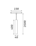 EGO PENDANT TUBE 12W 3000K DALI BK Ideal Lux 286310