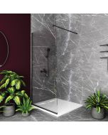 Orabella Serena Black matt H185 120 cm - Καμπίνα ελεύθερης τοποθέτησης με βραχίονα στήριξης τοίχου 30509