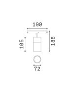 EGO TRACK SINGLE 26W 3000K ON-OFF WH Ideal Lux 307602