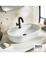 Νιπτήρας Πορσελάνης 60x40 (1 οπή) Bianco Ceramica White 31060-300