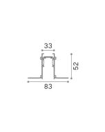 EGO PROFILE RECESSED EASY 1000 mm BK Ideal Lux 320472
