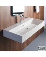 Νιπτήρας Πορσελάνης Tetra n 90x42 (1 οπή) Bianco Ceramica White 32090-300