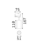 FOX TR 3-PHASE 08W CRI90 4000K ON-OFF WH Ideal Lux 322339