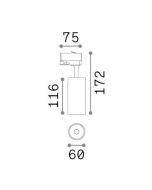 FOX TR 3-PHASE 15W CRI90 4000K ON-OFF WH Ideal Lux 322360