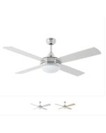 Ανεμιστήρας Οροφής Large Ø132cm 56w με Φωτισμό Led,Κορμός Αλουμίνιο, Τέσσερα Δίχρωμα Γκρι-Σφένδαμος Πτερύγια, Remote Control,Faro Icaria 33701