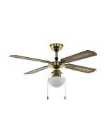 Ανεμιστήρας Οροφής Ø106,6x40,4cm Φωτισμό 1xE27 50W AC 220-240V,50Hz 3 Ταχύτητες Μπρονζέ-Ξύλο Eglo Tiggano 35039
