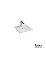 Νιπτήρας Πορσελάνης 40x36 (1 οπή) Bianco Ceramica White 37040-300