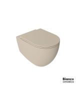 Λεκάνη Κρεμαστή LENTA/53 Rimless με κάλυμμα Soft Close MS38C, Bianco Ceramica Ivory Matt 381600C-311