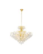 Φωτιστικό Κρεμαστό Ø73,5 εκ. Εννιάφωτο 9*Ε14 Ορείχαλκος -Διάφανα Κρύσταλλα Eglo Fenoullet 39606