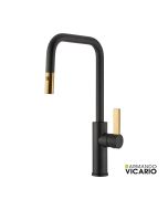 Μπαταρία Νεροχύτη Κουζίνας Luz Vicario Black Matt/Brushed Gold Vicario  400711-400201