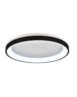 Πλαφονιέρα οροφής LED 28W 3CCT από μαύρο μέταλλο και ακρυλικό D:40x5cm 42044-C-Black