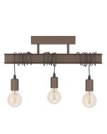 Φωτιστικό Οροφής Τρίφωτο Ράγα L550xH260mm 3xE27 Καφέ Αντικέ Eglo Townshend 4 43522