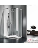 Ημικυκλική καμπίνα ντουζιέρας QUADRANT 80 (77-79εκ.), Starlet Clear Chrome QS80T-100