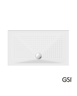 Ντουζιέρα Πορσελάνης Παραλληλόγραμμη 120x70 h.4 (4399) antislip Φ90 GSI White 471207-300