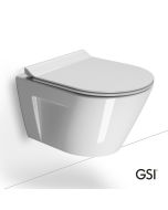Λεκάνη Κρεμαστή Norm/50 Swirlflush με κάλυμμα Super Slim Soft Close MS86SC, GSI White  861600SC-300