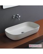 Νιπτήρας Πορσελάνης Glam 76x39 Scarabeo Pearl (White Matt) 1803-301