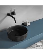 Νιπτήρας Πορσελάνης ETNA-S Φ36 Bianco Ceramica Black Matt 33136-401