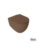 Λεκάνη Κρεμαστή LENTA/53 Rimless με κάλυμμα Soft Close MS38C, Bianco Ceramica Taupe Matt 381600C-530