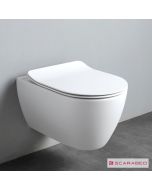Λεκάνη Κρεμαστή MOON/50,5 Clean-Flush με κάλυμμα Slim Soft Close, Scarabeo Pearl (White Matt) 552000SC-301