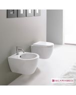 Λεκάνη Κρεμαστή MOON/45 Clean-Flush με κάλυμμα Slim Soft Close, Scarabeo White 552400C-300