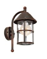 Απλίκα Επίτοιχη IP23, 1*E27 Αντικέ Καφέ -Γυαλί Eglo San Telmo 90184