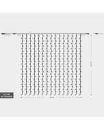 ΚΟΥΡΤΙΝΑ, 360 LED 3mm, 36V ΜΕΤΑΣΧΗΜΑΤΙΣΤΗ, 4 ΕΠΕΚΤΑΣΕΙΣ ΕΩΣ 3 ΣΕΤ, ΔΙΑΦΑΝΟ PVC ΚΑΛΩΔΙΟ, ΛΕΥΚΟ LED (H200 x W200cm, 20 ΣΕΙΡΕΣ x 18 LED), ΠΡΟΕΚΤΑΣΗ ΠΑΡΟΧΗΣ 3m, ΙΡ44 Eurolamp 600-11370