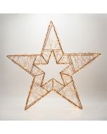 XMAS ΦΩΤΙΖΟΜΕΝΟ AΣΤΕΡΙ 60x10x60cm 720 MINI LED 24V ΜΕΤΑΣΧΗΜΑΤΙΣΤΗ TIMER ΜΠΡΟΝΖΕ ΜΕΤΑΛΛΙΚΟΣ ΣΚΕΛΕΤΟΣ ΜΠΡΟΝΖΕ ΧΑΛΚΙΝΟ ΚΑΛΩΔΙΟ ΘEPMO ΛEYKO LED & ΘEPMO ΛΕΥΚΟ FLASH LED ΠΑΡΟΧΗ 5m IP44 Eurolamp 600-22597