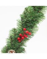 ΓΙΡΛΑΝΤΑ ΜΕ ΚΛΑΔΙΑ, ΜΕ ΧΙΟΝΙΣΜΕΝΕΣ ΚΟΥΚΟΥΝΑΡΕΣ ΚΑΙ BERRIES 270x24cm, 138 TIPS (ΠΑΧΟΣ ΤΩΝ TIPS 8cm- ΜΗΚΟΣ 17cm), ΠΡΑΣΙΝΟ ΧΡΩΜΑ Eurolamp 600-30327