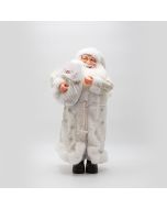 ΑΓΙΟΣ ΒΑΣΙΛΗΣ ΜΕ ΛΕΥΚΑ ΓΟΥΝΙΝΑ ΡΟΥΧΑ ΚΑΙ ΣΑΚΟ ΜΕ BERRY, 50cm Eurolamp 600-46638