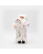 ΑΓΙΟΣ ΒΑΣΙΛΗΣ ΜΕ ΛΕΥΚΑ ΓΟΥΝΙΝΑ ΡΟΥΧΑ ΚΑΙ ΣΑΚΟ ΜΕ BERRY, 30cm Eurolamp 600-46639