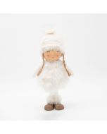 ΚΟΡΙΤΣΑΚΙ POM POM ΜΕ ΛΕΥΚΑ ΡΟΥΧΑ, 34cm Eurolamp 600-46644