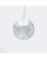 ΓΥΑΛΙΝΗ ΜΠΑΛΑ, ΝΤΙΣΚΟ, ΑΣΗΜΙ, 10cm Eurolamp 600-47046