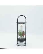 ΜΕΤΑΛΛΙΚΟ ΦΑΝΑΡΙ ΜΑΥΡΟ ΜΕ 1 ΚΕΡΙ, 10.50x30cm Eurolamp 600-47322