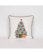 ΜΑΞΙΛΑΡΙ, ΛΕΥΚΟ ΜΕ ΠΡΑΣΙΝΟ ΧΡΙΣΤΟΥΓΕΝΝΙΑΤΙΚΟ ΔΕΝΤΡΟ, 45x45cm Eurolamp 600-47389