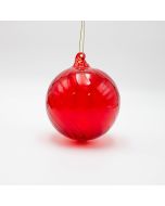 ΓΥΑΛΙΝΗ ΜΠΑΛΑ, ΚΟΚΚΙΝΗ ΔΙΑΦΑΝΗ, ΣΕΤ 2ΤΜΧ, 12cm Eurolamp 600-47892